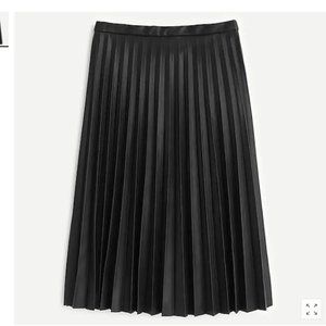 Jcrew J.crew Faux-leather pleated midi skirt Black Sz 0
